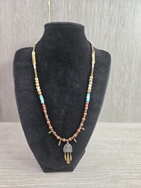 Silpada Sterling Silver Howlite, Jasper & Brass "Warm Hues" Bead Necklace N3441